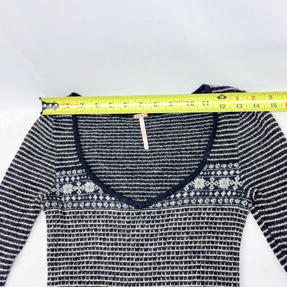 Free People Y2k Women's Wool Blend Sweater Boho Long Sleeve Shirt - Picture 7 of 11